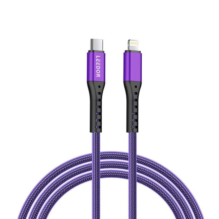 LD-009QC-L , LEEDOR BRAIDED CABLE 1.2M C-LIGHTNING , PURPLE LD-009QC-L , LEEDOR BRAIDED CABLE 1.2M C-LIGHTNING , PURPLE